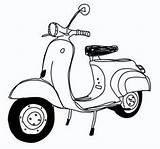 Vespa Scooter Coloring Scooters Lambretta Drawings Pages sketch template