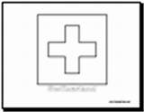 Flag Switzerland Coloring Pages Blank Flags Key sketch template