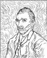 Van Gogh Coloring Portrait Vincent Self Pages Desenhos Kids sketch template