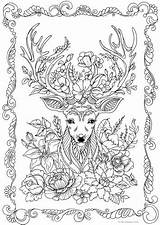 Deer Fantasy Coloring Adult Printable Pages Adults Favoreads Book Kids Sheets Colouring Etsy Animals Detailed Club Designs Flower Books Reserved sketch template