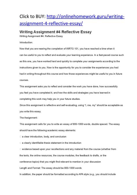 reflective essay   format  depends   professors