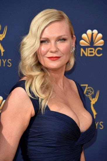 kirsten dunst cleavage exposed at emmy awards scandal planet