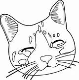 Face Cat Coloring Pages Color Printable Getcolorings Security sketch template