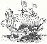 Drawing Ship Sailing Hind Copyright Caravel Historical Draw Mayflower Golden Drawings Clipper Domain Public Boats Getdrawings Drawn Unknown sketch template