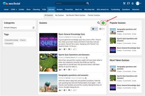 create   quiz moosocial