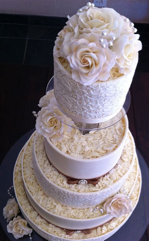 white chocolate wedding cake cakecentralcom