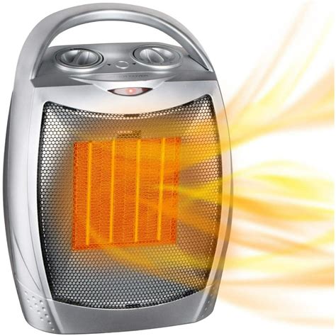 portable electric space heater  thermostat ww safe  quiet ceramic heater fan