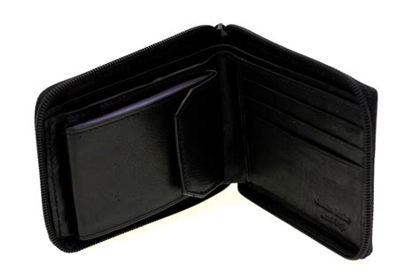 men bifold wallet zipper closed zip  removable card holder