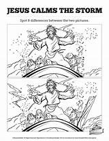 Storm Jesus Calms Bible Kids School Sunday Activities Activity Crafts Coloring Pages Calming Hidden Spot Difference Printable Luke Lessons Sheets sketch template