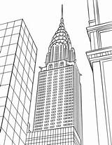 Skyscraper Chrysler Jork Nowy Drukuj sketch template