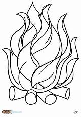 Bonfire Fogueira Junina Festa Kidswoodcrafts Lag Baomer Dimonis Print Kleurplaten Desenho חיפוש Getcolorings Molde sketch template