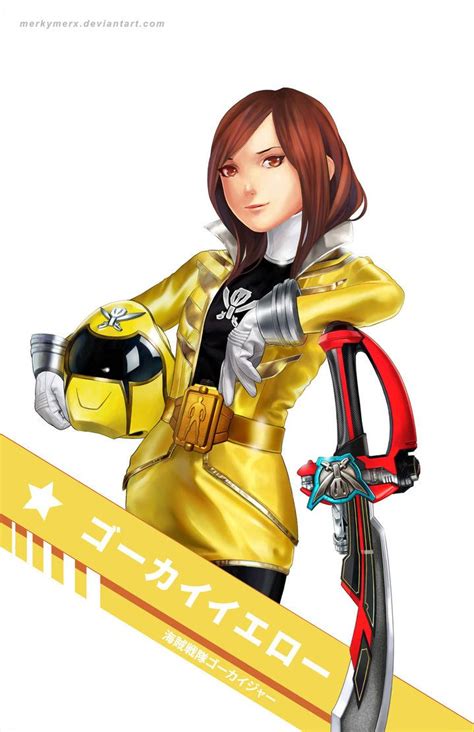 sentai girls in uniform gokai yellow by merkymerx on deviantart tokusatsu board power