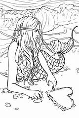 Mermaid Coloring Adults Pages Kids Book Colouring Mermaids Printable Adult Realistic Sheets Fantasy Ausmalen Print Detailed Mandala Siren Fairy Magic sketch template