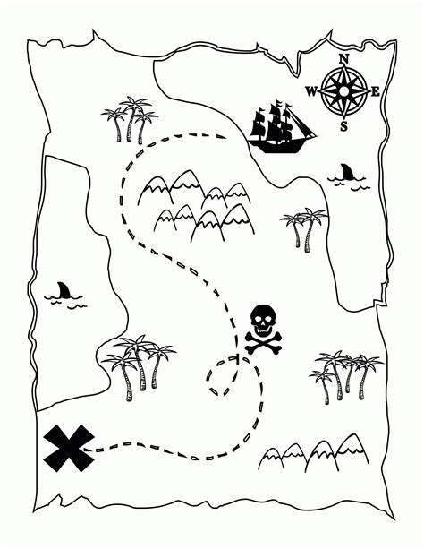 treasure map coloring pages  kids coloring home