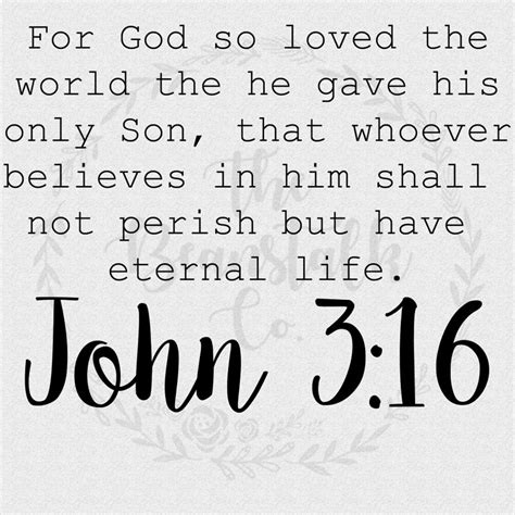 John 3 16 For God So Loved The World Bible Verse Digital Etsy