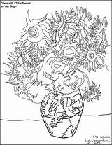 Paint Numbers Gogh Van Sunflowers Number Sunflower Blank Coloring Pages Vase Painting Colouring Drawing Canvas Distortions Cognitive Five Flickr Drawings sketch template