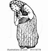 Old Clipart Woman Illustration Beggar Vintage Poor Royalty Indian Prawny Clipground Village Rf Stock She Easy sketch template