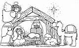 Nativity Scene Drawing Simple Coloring Pages Getdrawings Christmas sketch template