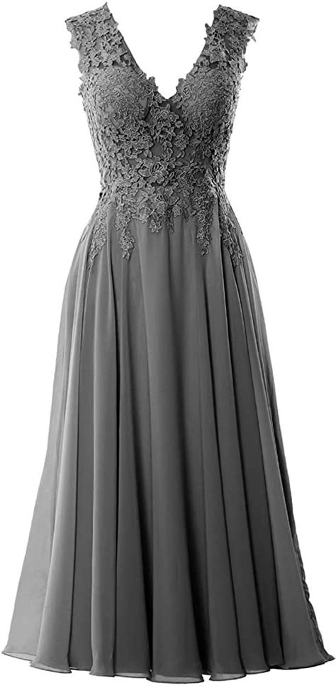 amazoncom macloth women mother   bride dress  neck lace top midi wedding party gown