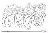 Colouring Grow Pages Growing Kids Word Things Activity Pretty sketch template