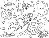 Druku Rakieta Kolorowanka Kolorowanki Ufo Gwiazdy Kosmiczna Planeta Główna Strona sketch template