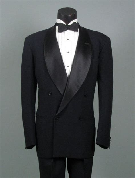 vintage  tuxedo suit   black tux  satin shawl collar size  tall long