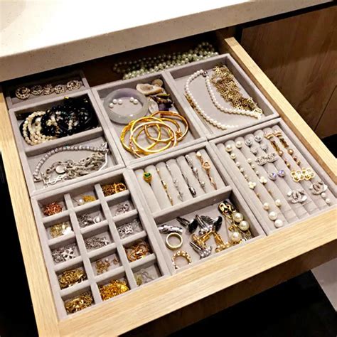 drawer diy jewelry storage tray ring bracelet gift box jewellery