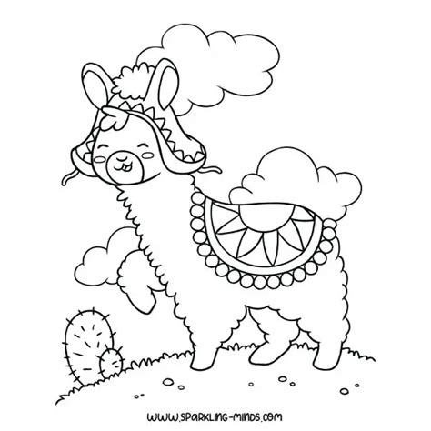 llama coloring page  kids sparkling minds