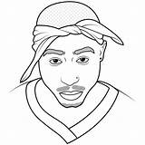 Tupac 2pac Xcolorings Gangsta Rap Lineart sketch template