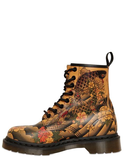 dr martens floral print boots lyst