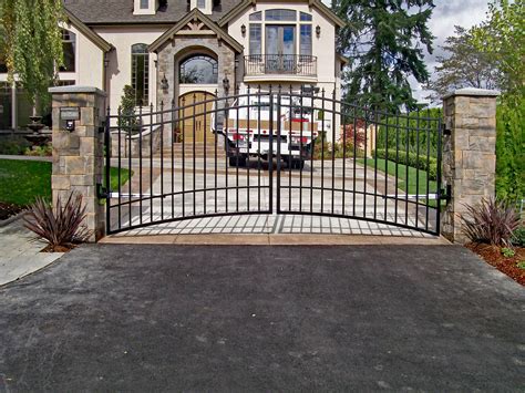 double swing gate fabricate   angle  account   uphill slope