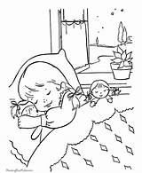 Sleeping Coloring Pages Christmas Kids Colouring Baby Kid Printable Eve Drawing Print Girl Color Clipart Dreaming Draw Getdrawings She Bear sketch template