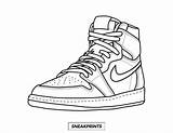 Sneakers Drawing Nike Shoes Sketch Jordan Coloring Sneaker Shoe Pages Template Draw Air Own sketch template