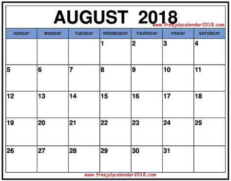 printable calendar  august  calendar printables calendar