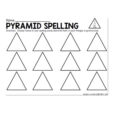 spelling word work practice pyramid spelling lucky  learners