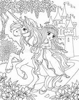 Coloring Unicorn Princess sketch template