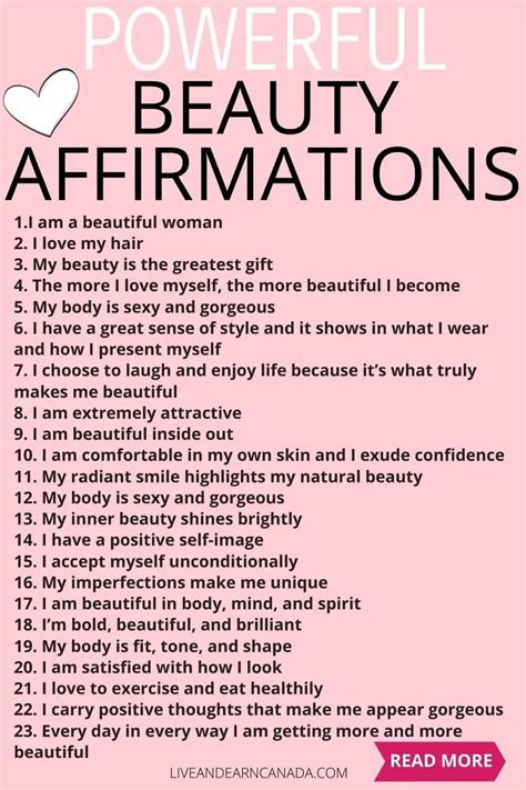 40 Positive Beauty Affirmations For Self Assurance And Self Confidence