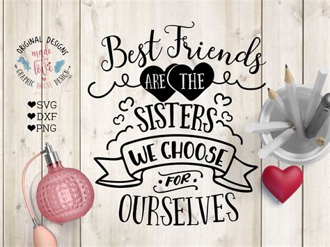 Best Friends Are Like Sisters Illustrator Graphics ~ Creative Market