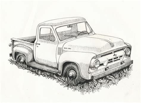 ford truck drawing sketch coloring page