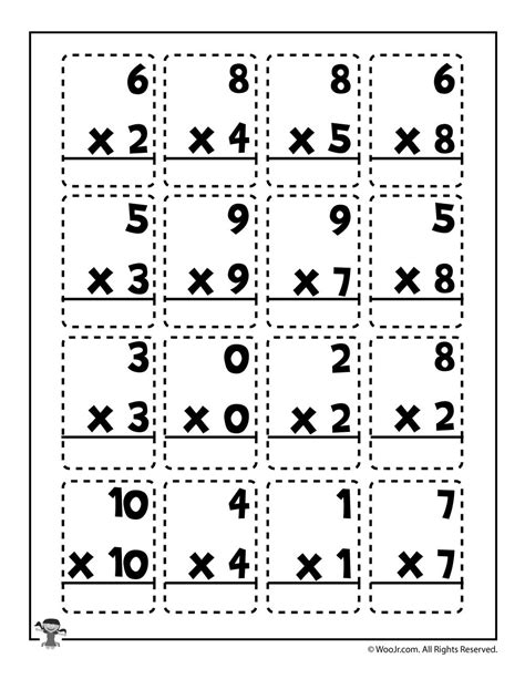 multiplication flashcard math worksheet woo jr kids activities