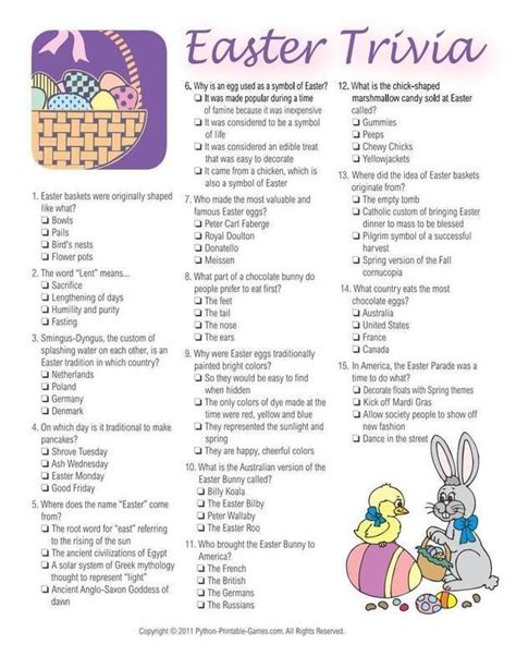 easter trivia game fun easter games easter party games easter games