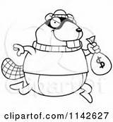 Bank Beaver Robbing Robbery Cartoon Royalty Clip sketch template