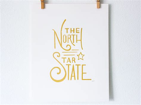 simple state silkscreen poster  north star state etsy