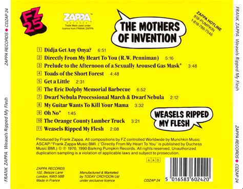 frank zappa official release 10 weasels ripped my flesh wolf s kompaktkiste