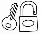 Lock Key Coloring Drawing Pages Template Line Kids Children Getdrawings Little Top Templates sketch template