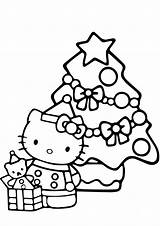 Christmas Kitty Tree Coloring Pages Printable Kids Hello Categories Holidays sketch template