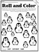 Math Penguin Penguins Preschool Color Worksheets Roll Activities Choose Board Pages Grade Teacherspayteachers Sold sketch template