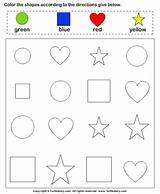 Color Shape Preschool Worksheets Shapes Worksheet Math Coloring Colors Kindergarten Sheets Letter Turtlediary Matching Activity Cut Names Activities Bingo Template sketch template