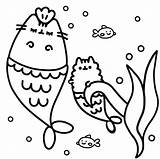 Pusheen Coloring Pages Kids Mercats sketch template