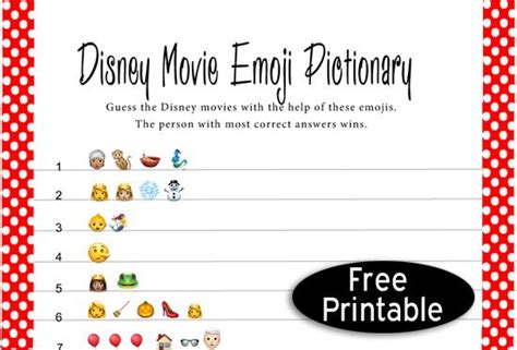 free printable disney movie emoji pictionary quiz in 2020 free